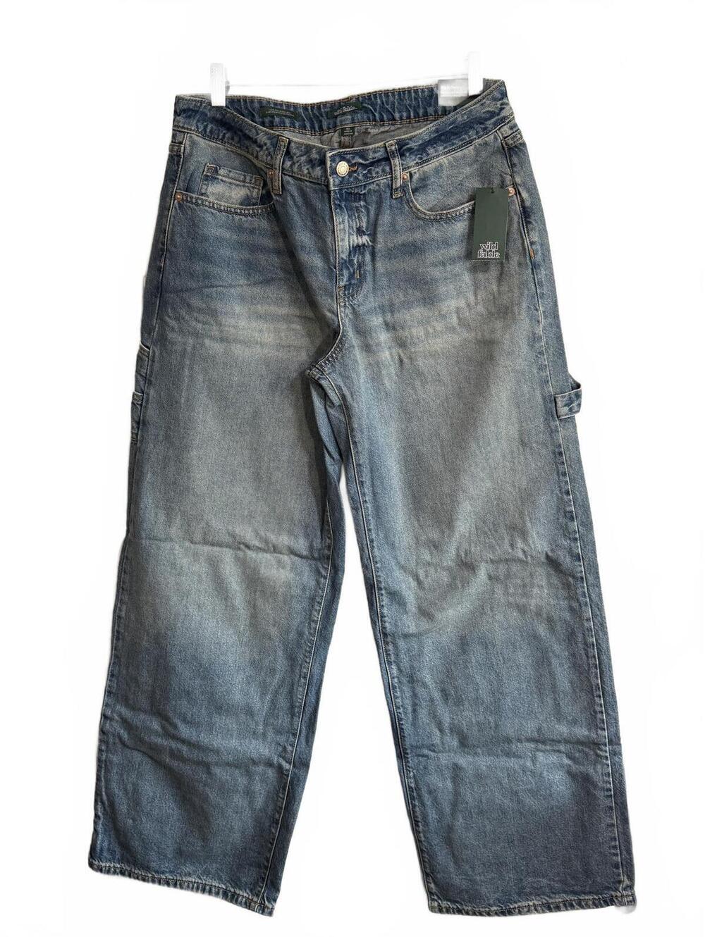 Wild Fable Low‑Rise Baggy Jeans – Light Wash Blue, Rigid Denim, 10L, 33” Inseam - Picture 3 of 6